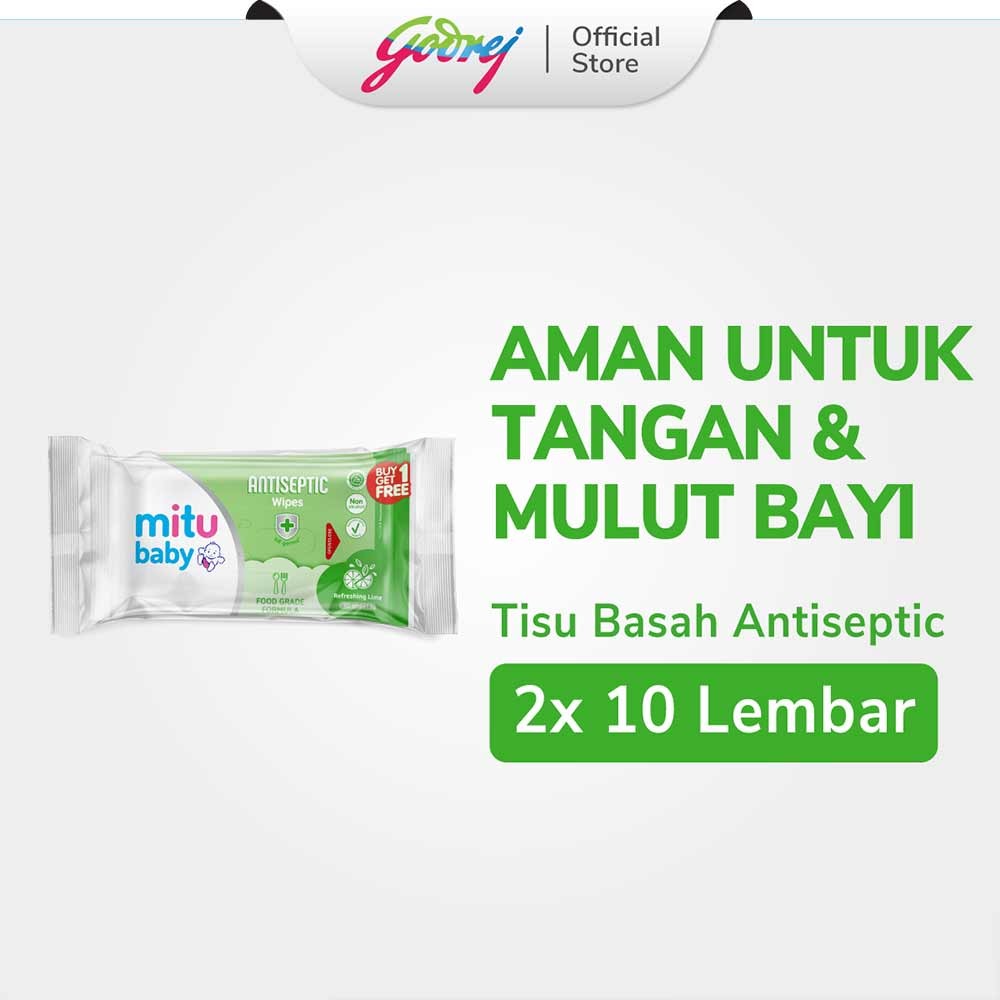 MITU BABY ANTISEPTIC WIPES 10'S REFRESHING LIME