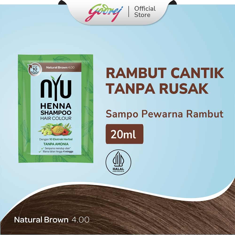 NYU HENNA SHAMPOO NATURAL BROWN 20mL