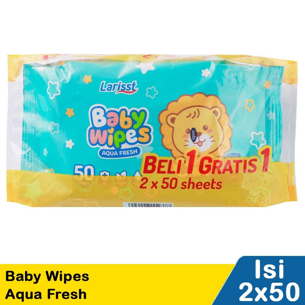 LARISST BABY WIPES AQUA FRESH 2x50s