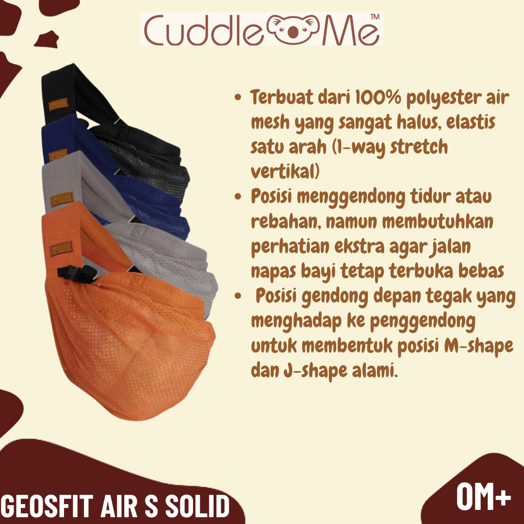 Cuddleme Geosfit Air S Solid - Bedong Bayi