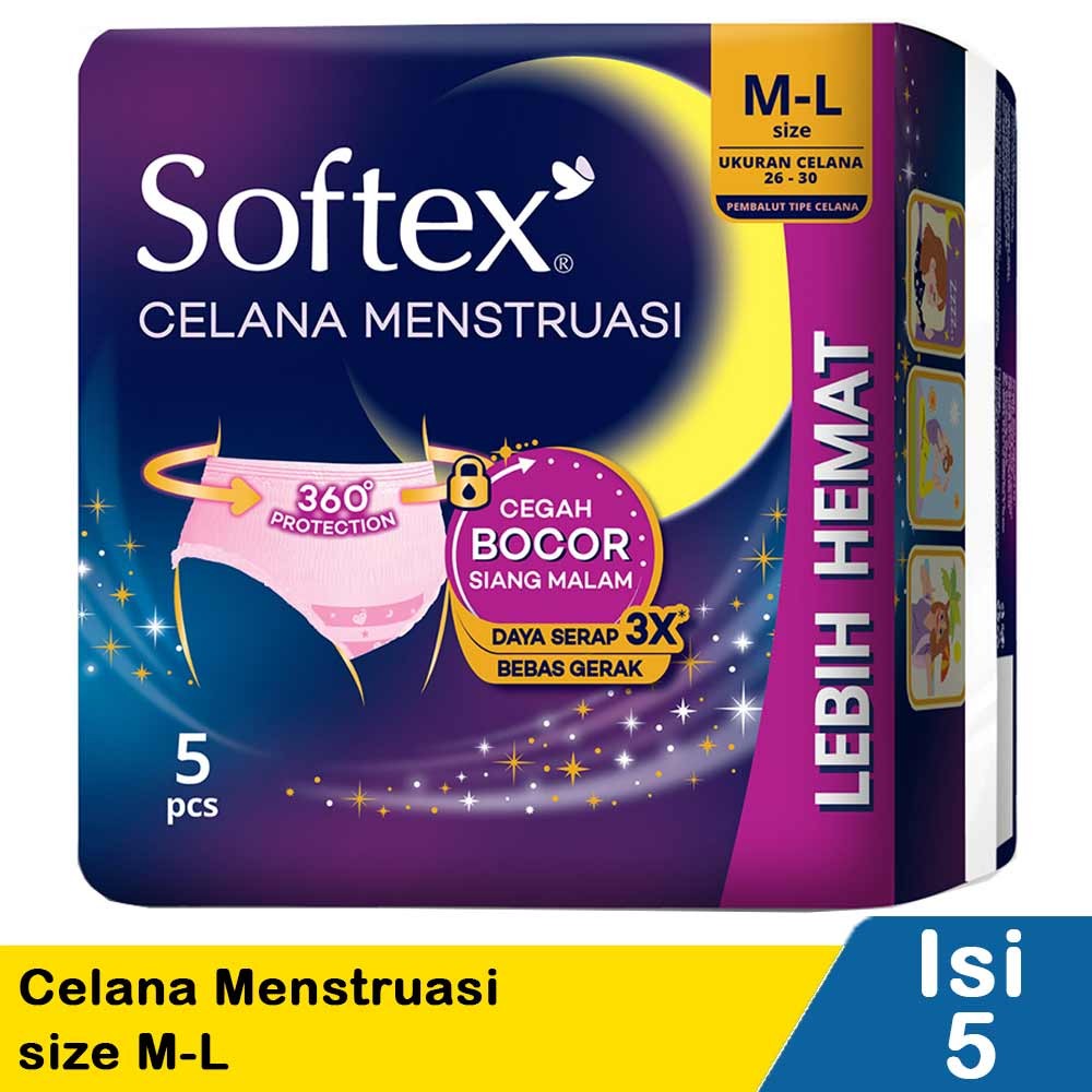 SOFTEX CELANA MENSTRUASI 5'S  M-L