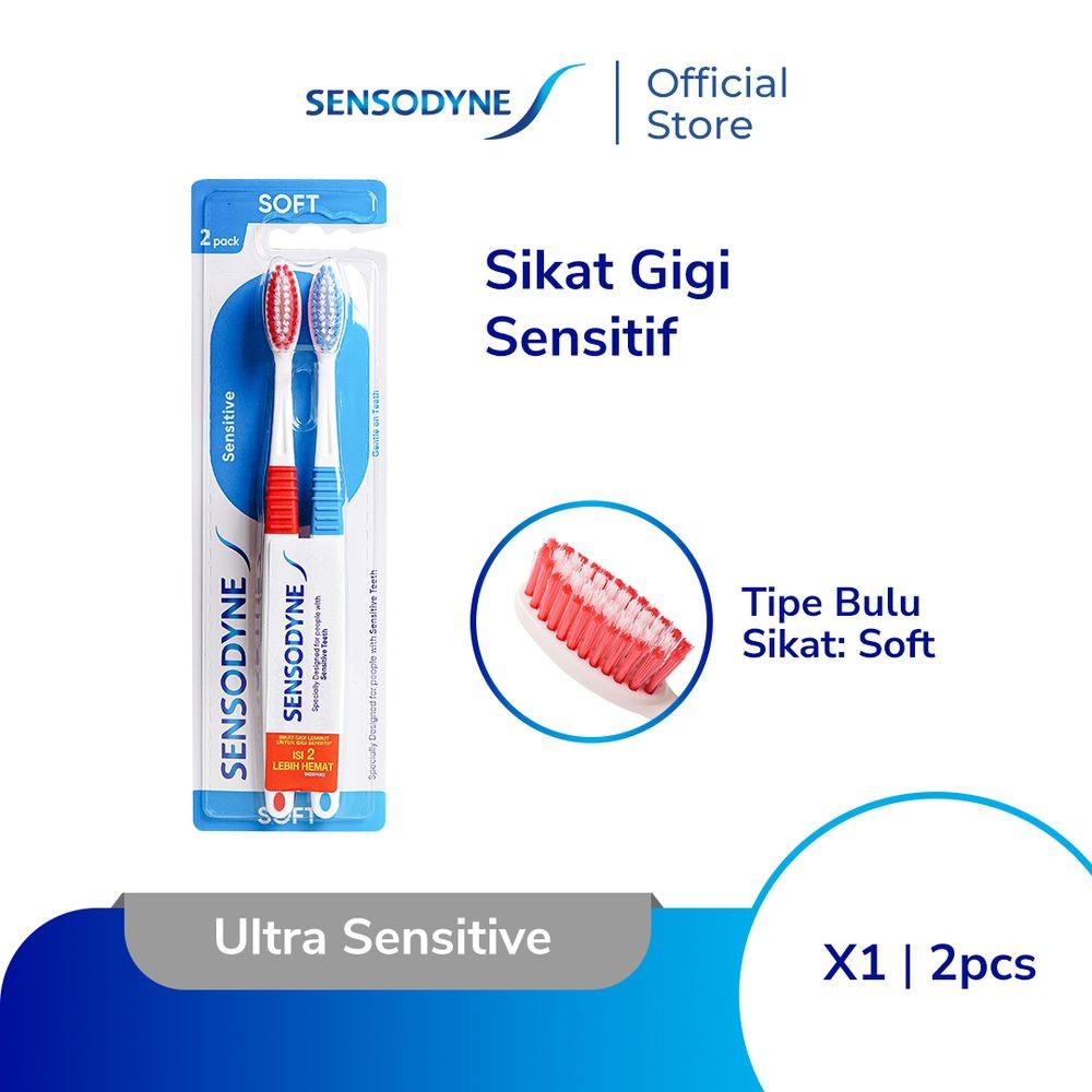 SENSODYNE SIKAT GIGI SENSITIVE 2'S  SOFT