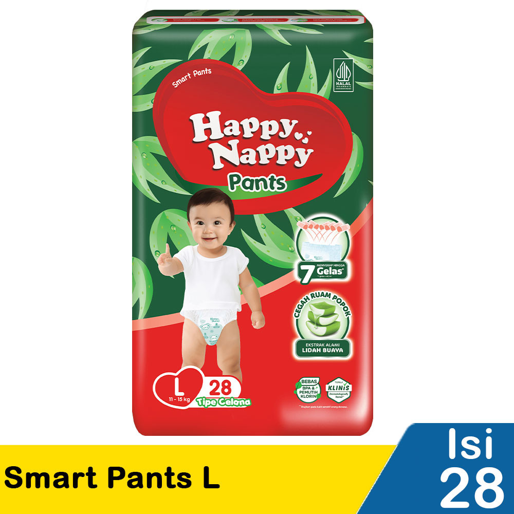 HAPPY NAPPY SMART PANTS 30/28'S  LARGE