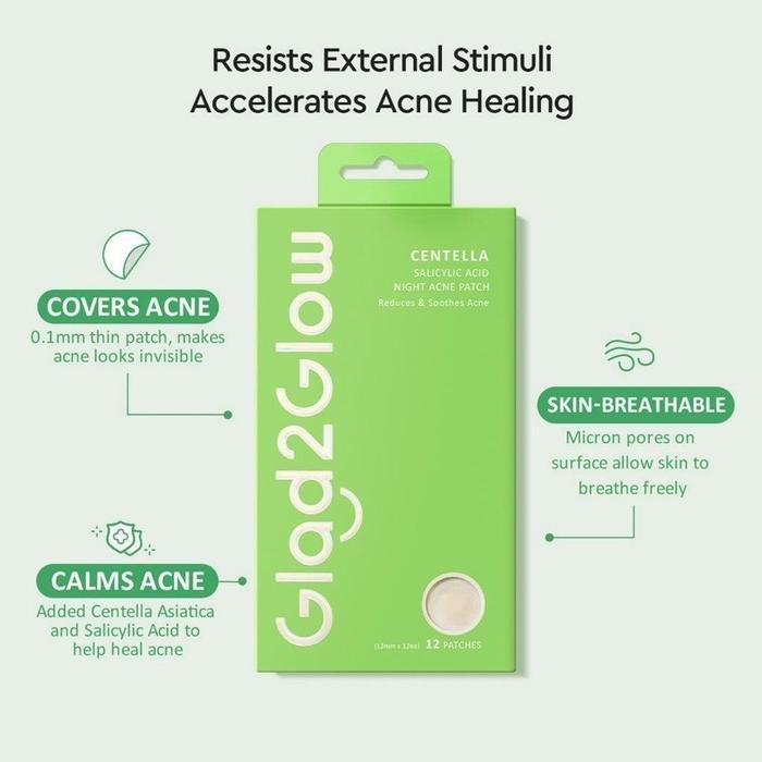 GLAD2GLOW Centella Acne Patch - Night