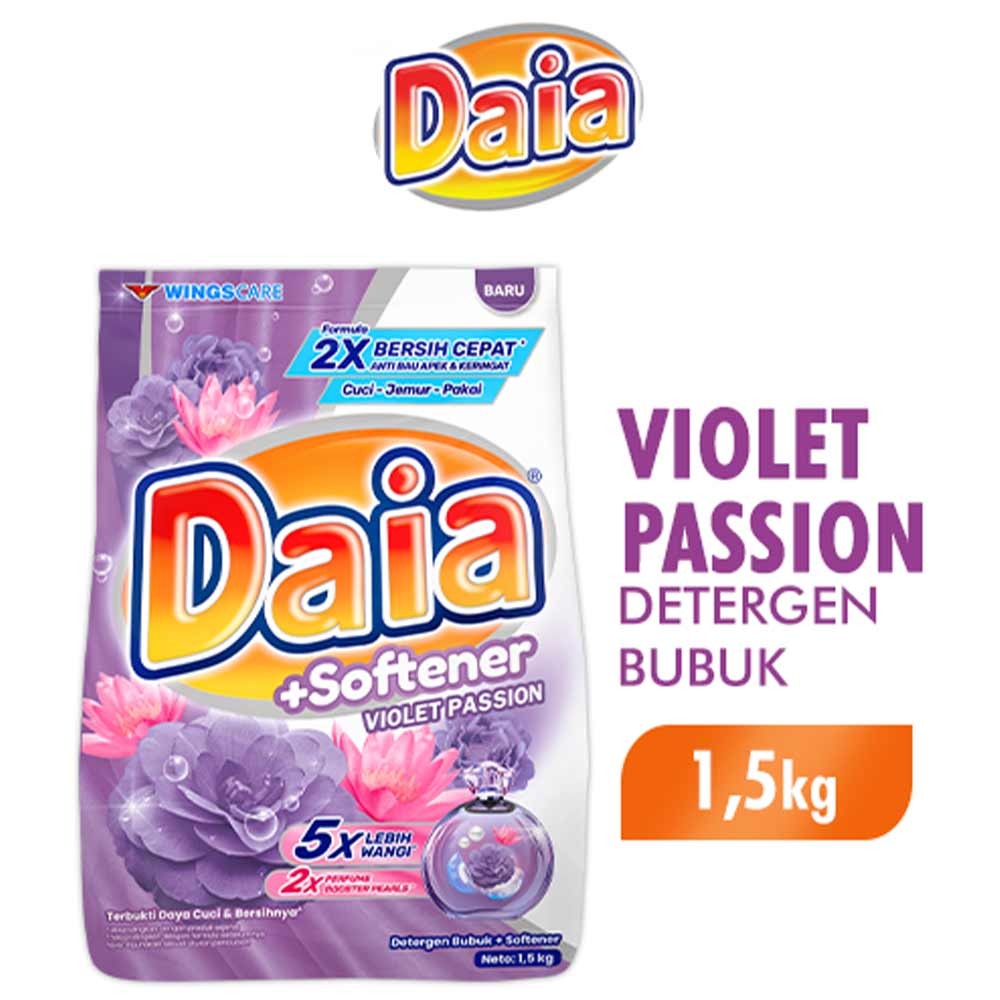 DAIA DETERGENT BUBUK+SOFTENER VIOLET/VIO PASS 1.6/1.5kg