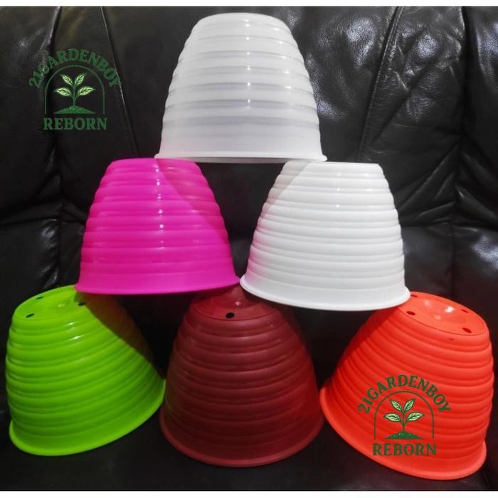 (BISA COD) pot bunga bulat UK 21 cm .