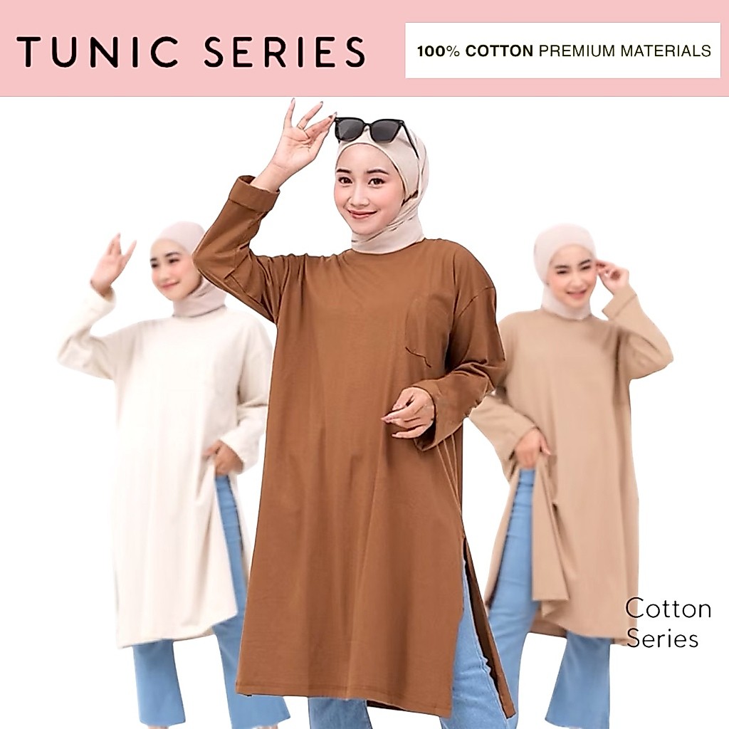 READY Tunik Kaos Oversize Bahan Cotton Combed 24s