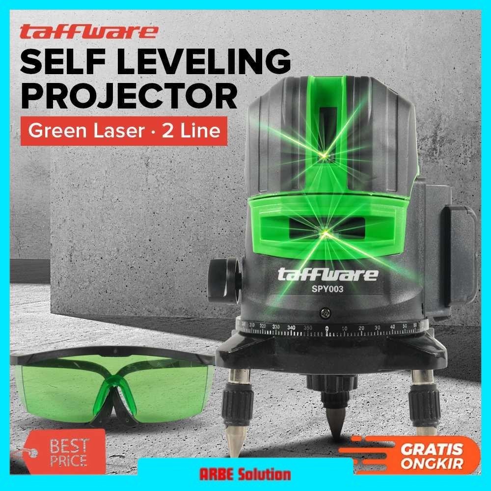 Taffware Laser Level Self Leveling Projector Green 2 Line
