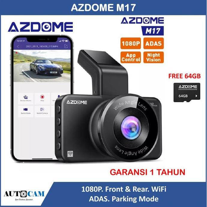 azdome dash camera 1080p dual camera with parking mode