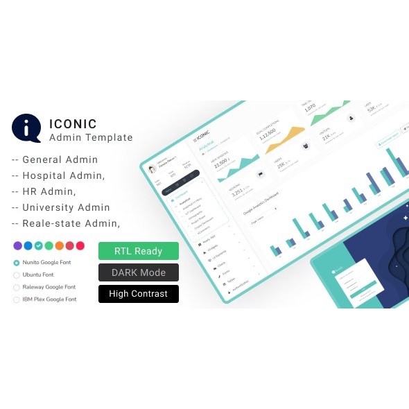 Bootstrap 4 - Iconic v1.0.2 Admin Dashboard Template (HTML, React, Angular, Laravel)