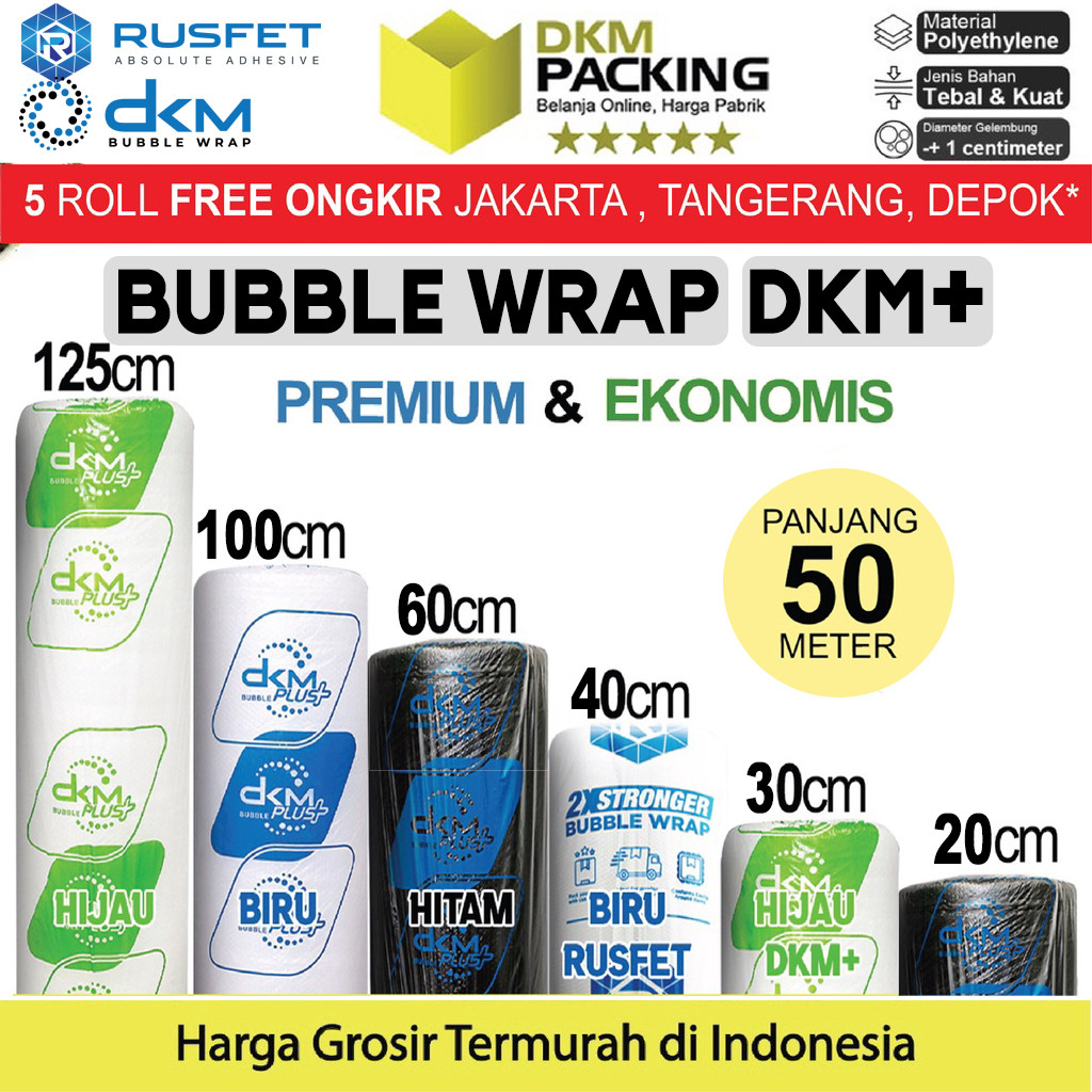 vrt - Plastik Bubble Wrap 125cm x 50m DKM PLUS Bubblewrap PREMIUM ROLL