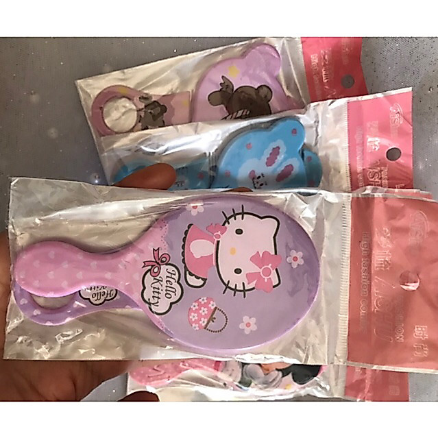 sisir set dengan kaca ukuran mini