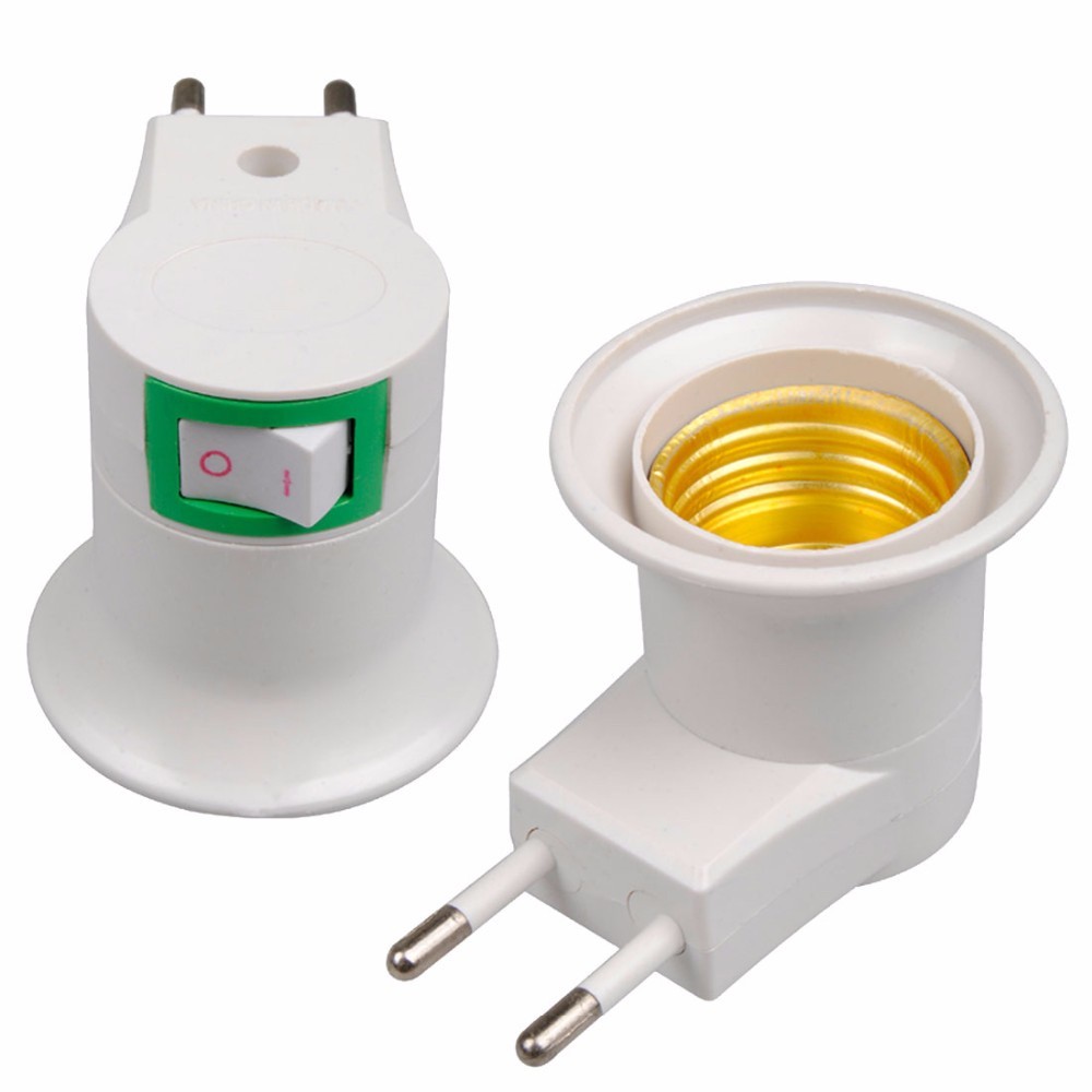 RC Fitting Lampu Bohlam E27  Portable EU Plug - White
