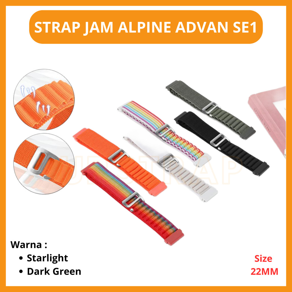 Strap For Advan Se1 Tali Jam 20mm 22mm Quick Release Alpine Loop Nylon Strap