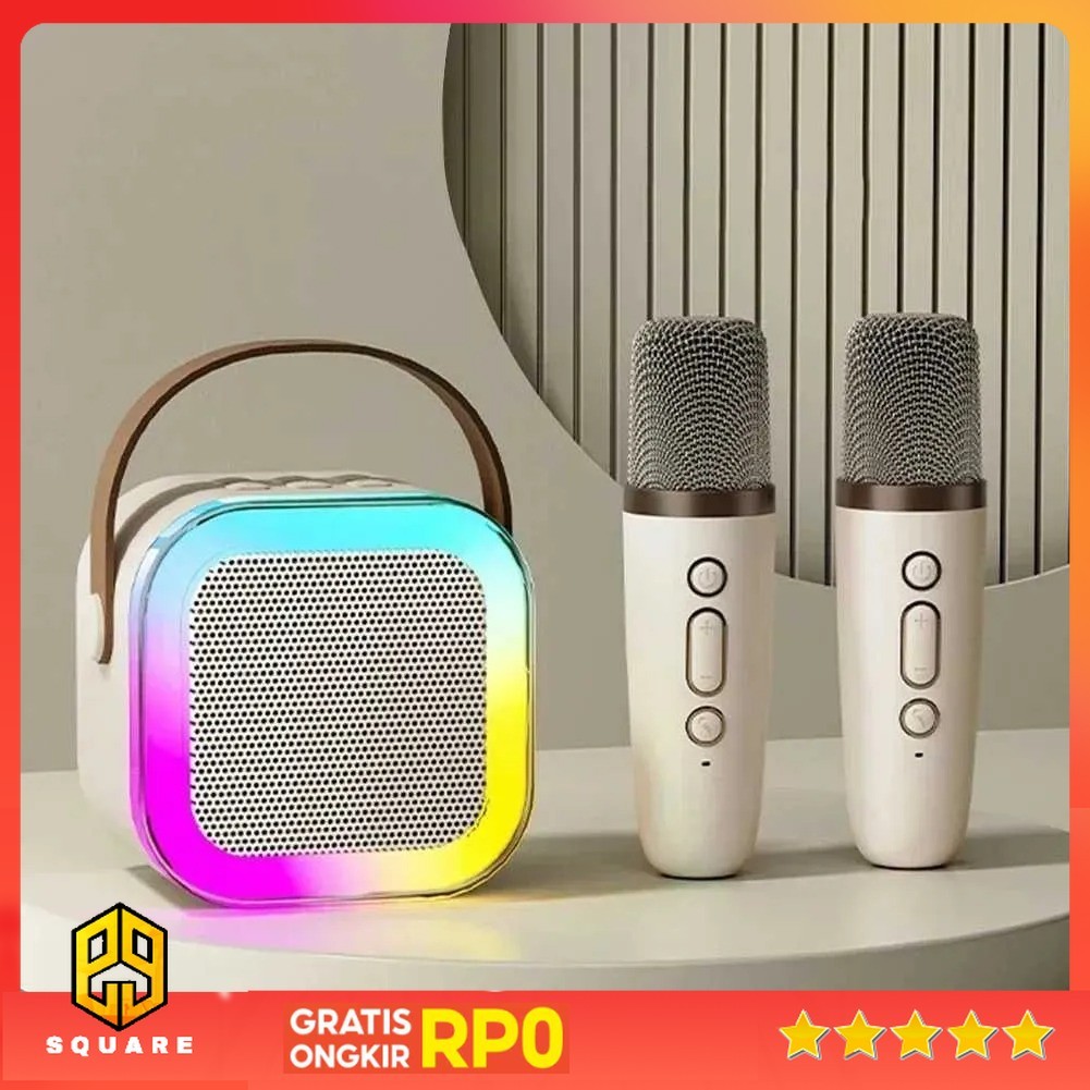 MEODY Speaker Bluetooth Portable Karaoke with 2 Wireless Microphone - K12 Original 99 Square