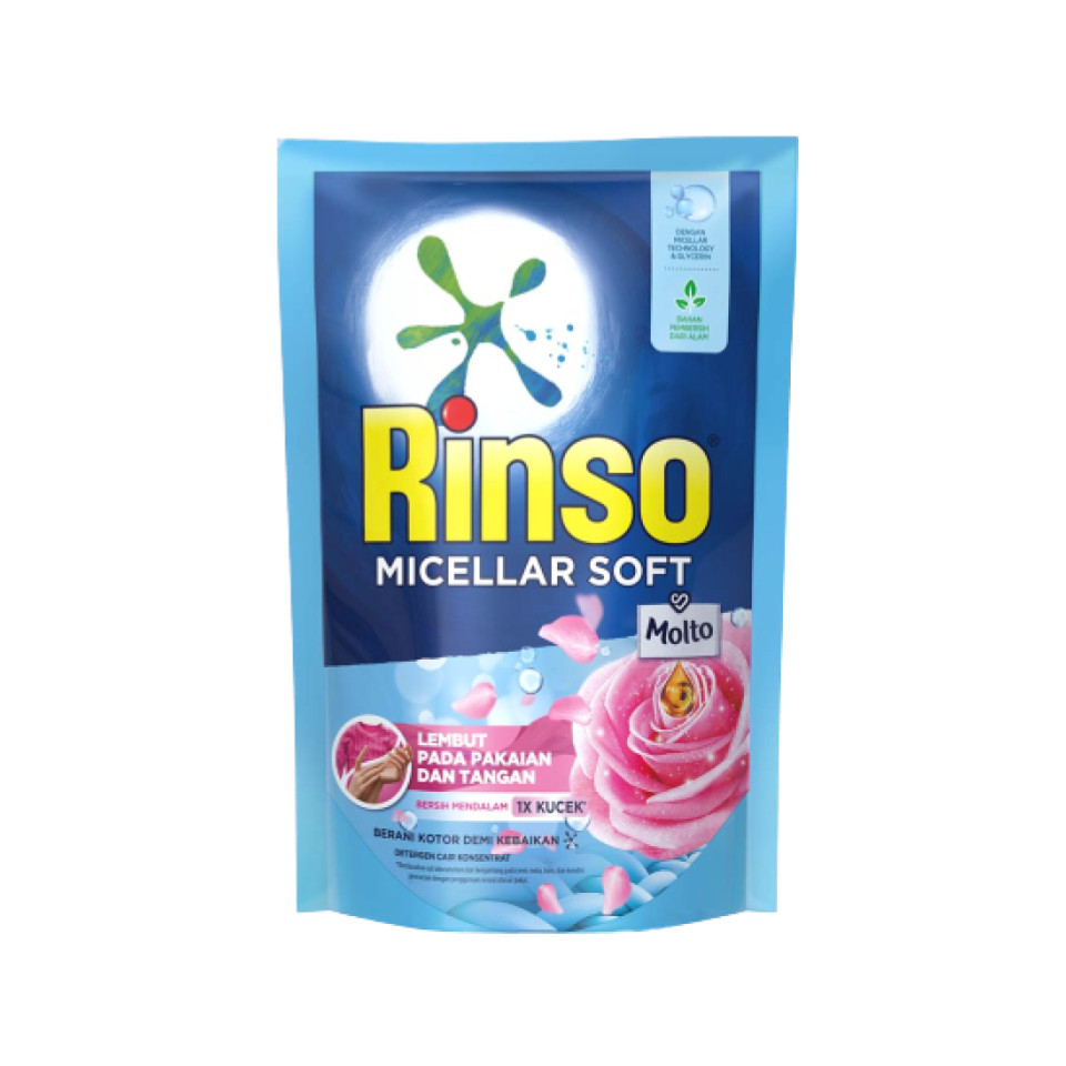 Rinso Detergen Cair Micellar Soft Pouch 700 ml