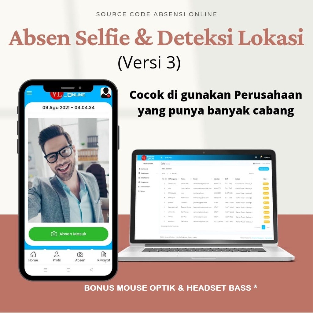 Source Code Aplikasi Absensi Online Versi 3 Bisa Lock Lokasi (Radius)