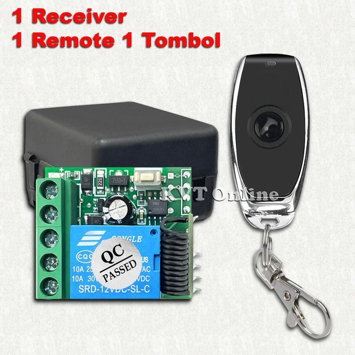 Wireless Relay Switch 1CH Delay OFF 433MHz Remote 1 Button - 1 Remote