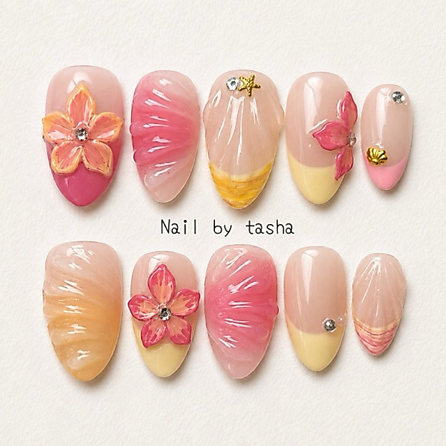 3D floral Press on Nails