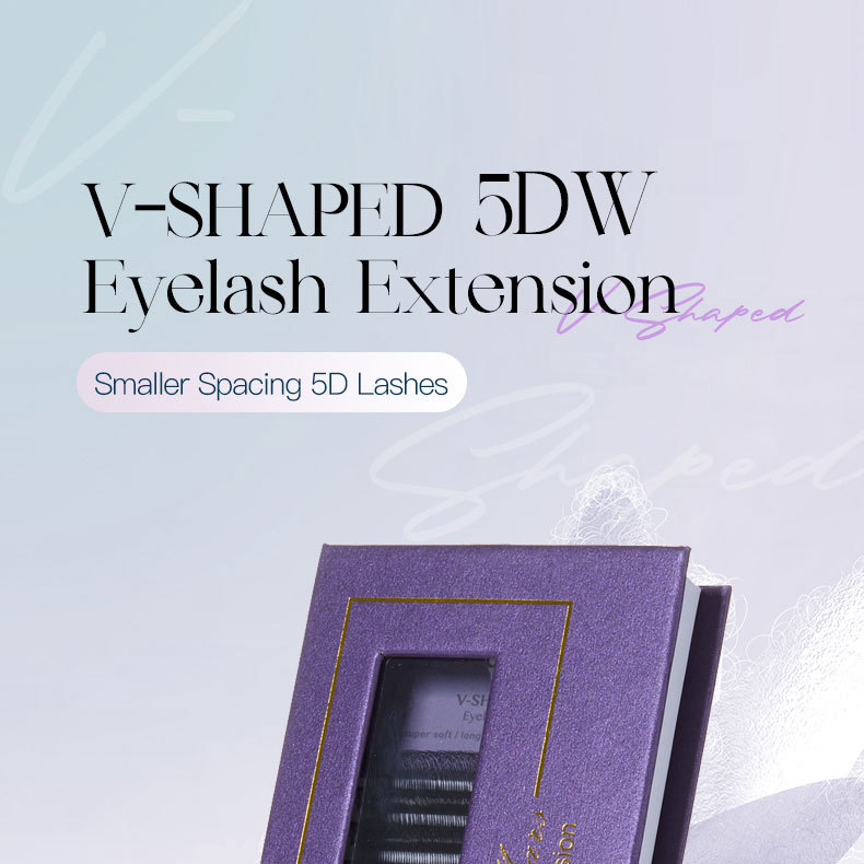 DeceMars V-shaped 5D eyelash extensions Matte Black 12 Rows/Tray