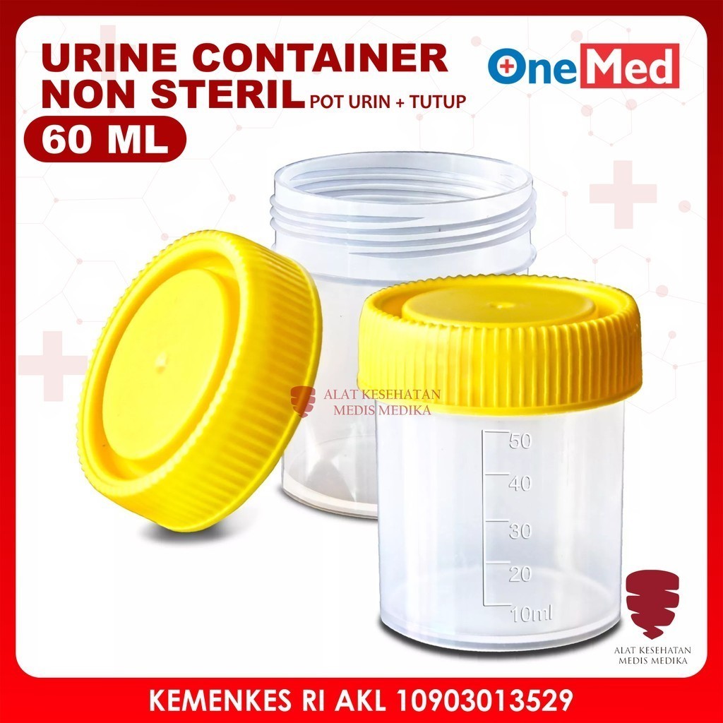 Onemed Urine Container 60ml Non Steril Pot Sample