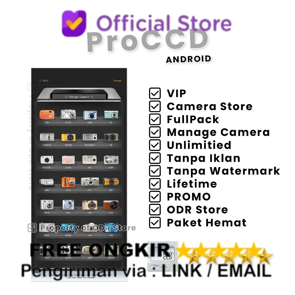 ProCCD Lifetime Kamera Digital Retro FullPack