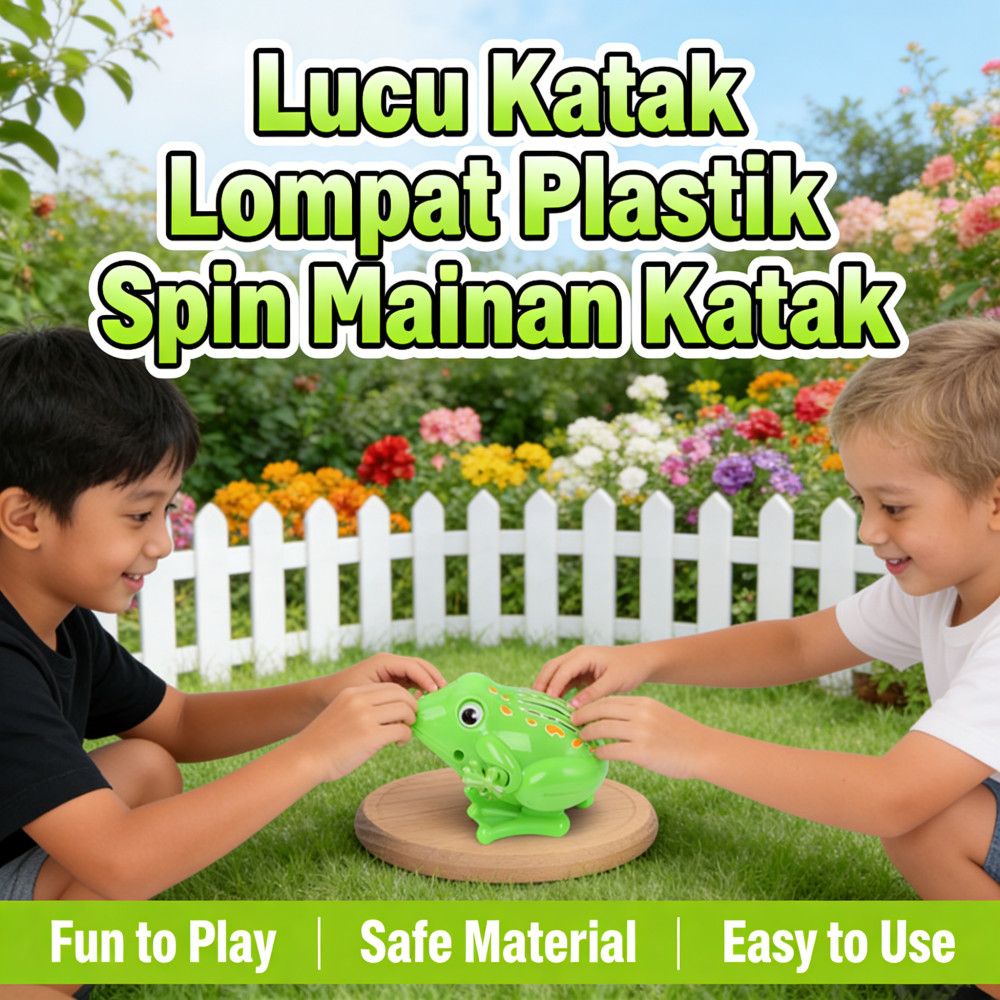 Katak Lompat Spin Plastik Lucu Clockwork Mainan
