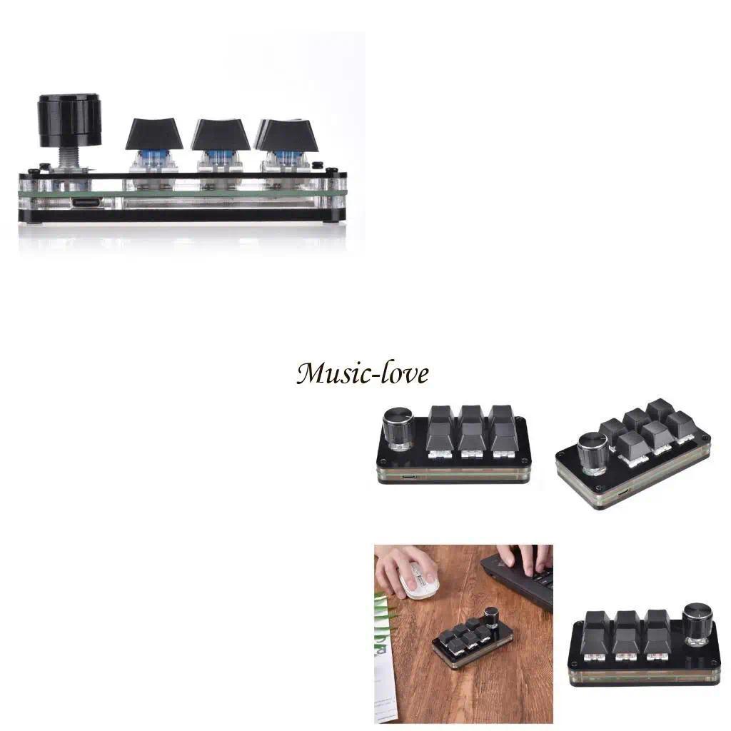 Programmable Gaming Keyboard with 6 Keys and 1 Knobs Meanical Keypad 203A
