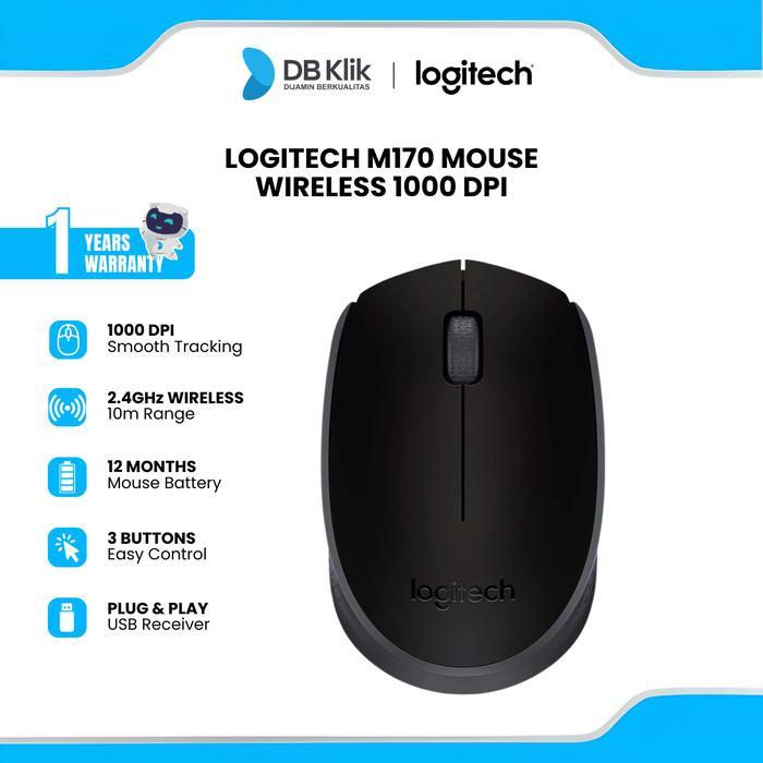 Mouse Logitech M170 - Logitech M170 - Hitam
