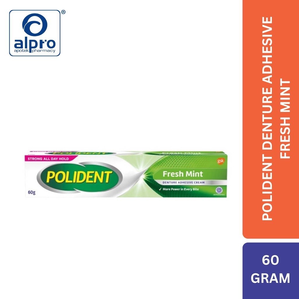 Polident Denture Adhesive Fresh Mint 60Gr