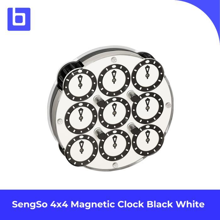 Cube clock -SengSo 4X4 Magnetic Clock Black White