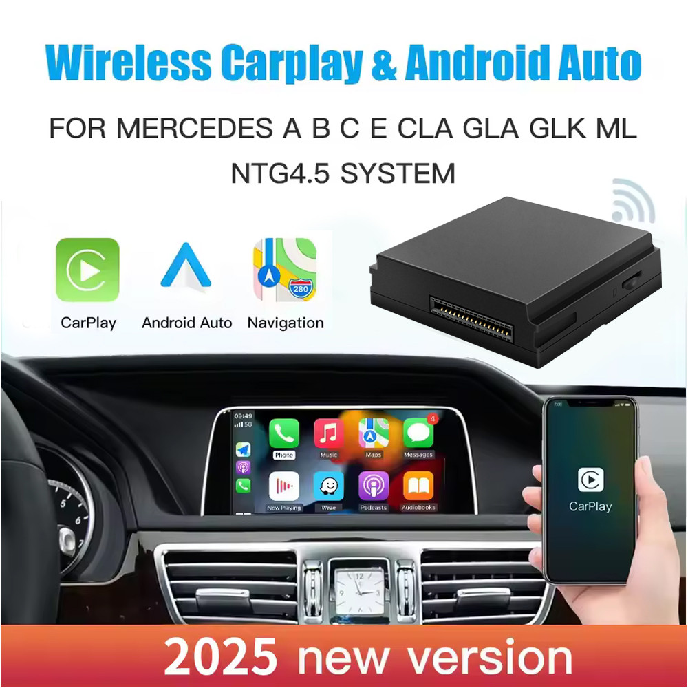 Wireless Carplay Decoder For Mercedes Benz A B C E CLA GLA GLK ML Sprinter NTG4.5 Becker Module Android Car Navigation
