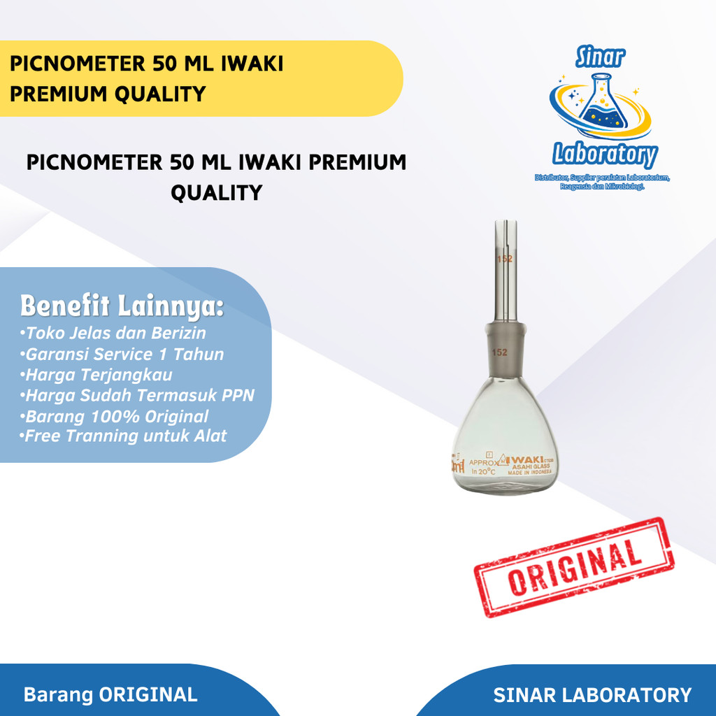 Picnometer 50 ml Iwaki Premium Quality