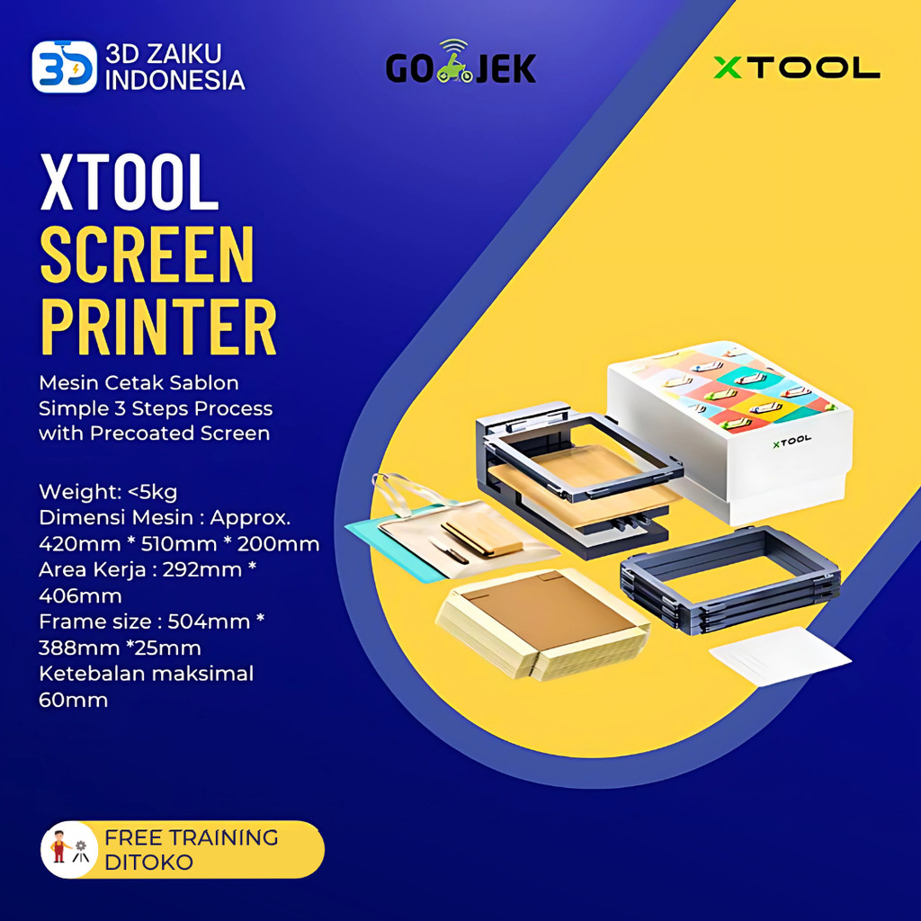 Original XTool Screen Printer Mesin Cetak Sablon Simple 3 Steps Process with Precoated Screen