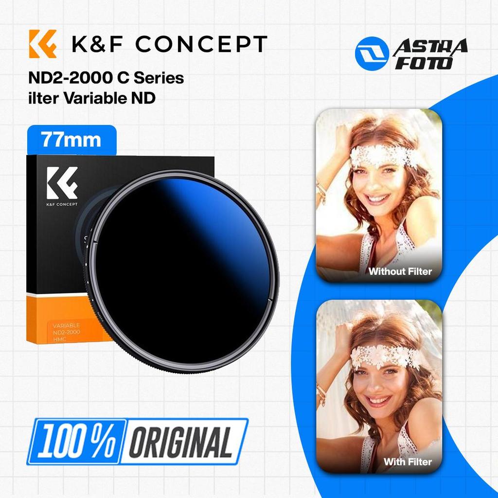 KNF Concept 77mm ND2-2000 C Series Filter Variable ND K&F Concept Filter Lensa