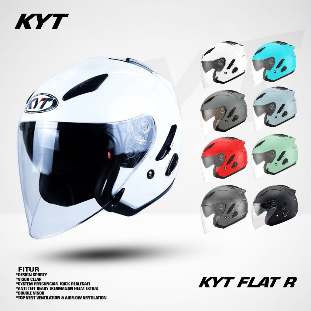 HELM KYT GALAXY FLAT R SOLID ALL VARIAN | HALF FACE