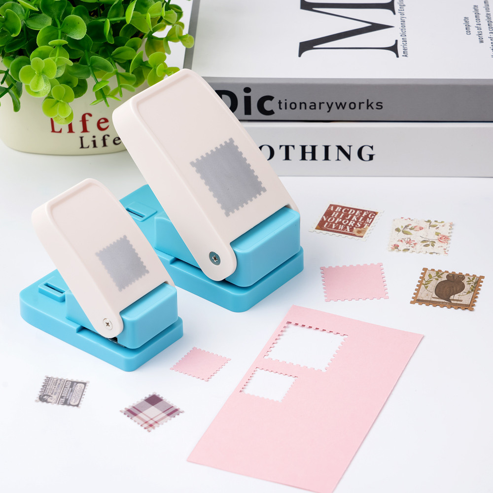 Large RectangularSquare Postage Stamp Punch, Lever Action Craft Punch for Paper Crafting Scrapbooking