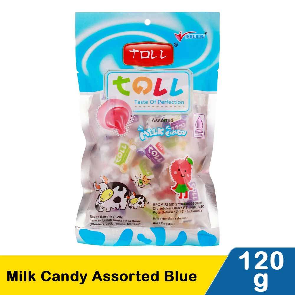 TOLL MILK CANDY ASSORTED BLUE 120g