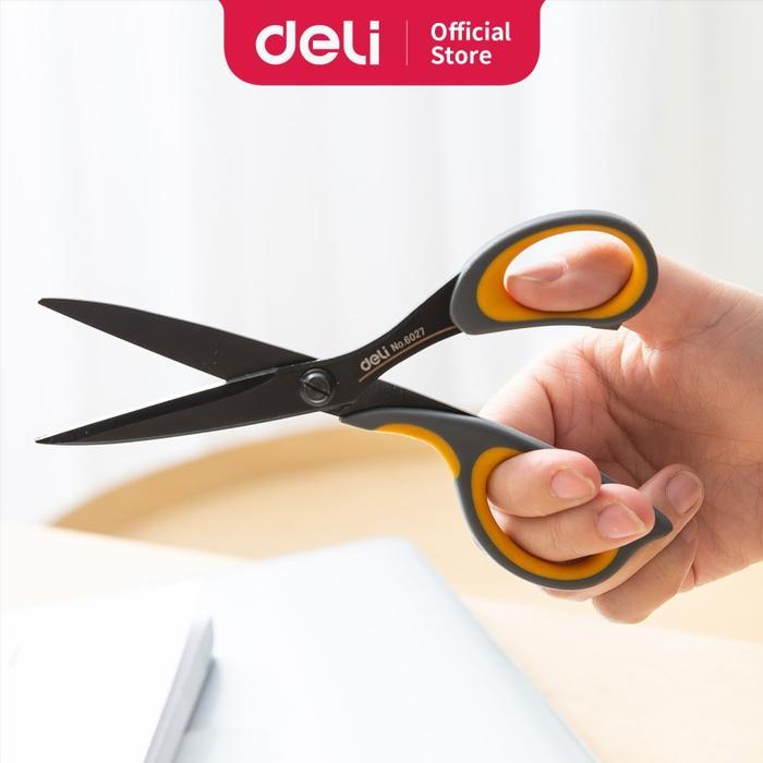 Deli E6027 Scissors/Gunting-Soft-touch Scissors 175mm Stainless