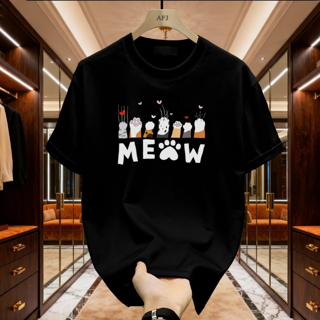 Kucing Character Tee Cotton Combed Easy Wear