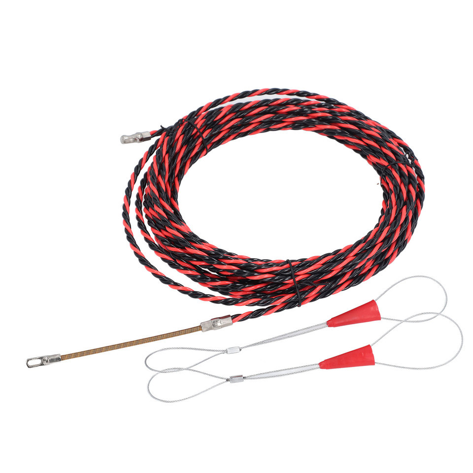 Electrical Wire Threader Flat Head Electrician Wire Threading Device Manual Cable Guide Puller with Gloves Cable Ties