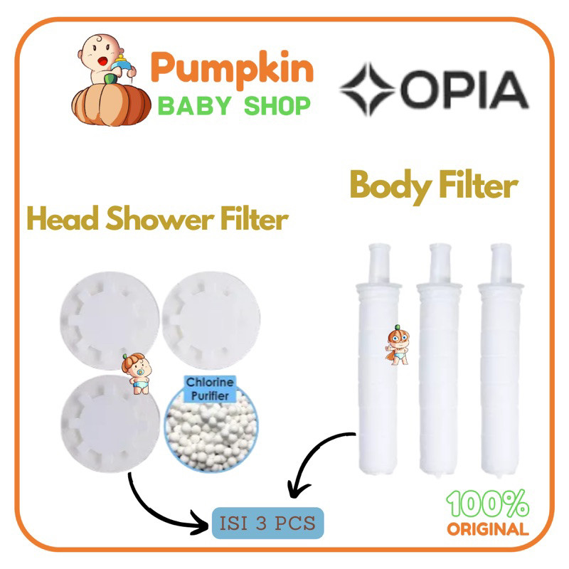 (Jes Ho) OPIA Shower Head Filter Refill & Body refill isi 3pc filter