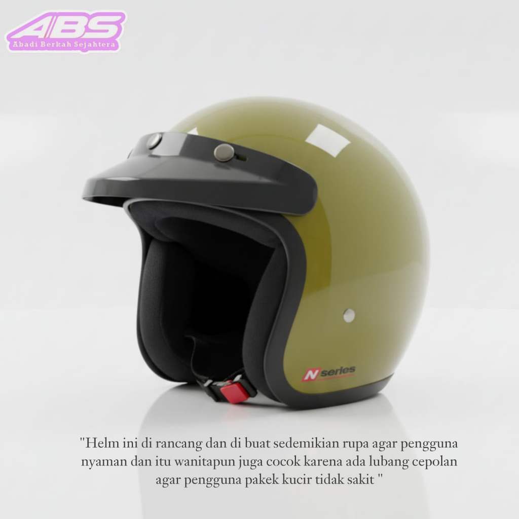 Helm Vespa Retro Nimo N-S AVOCADO Solid series