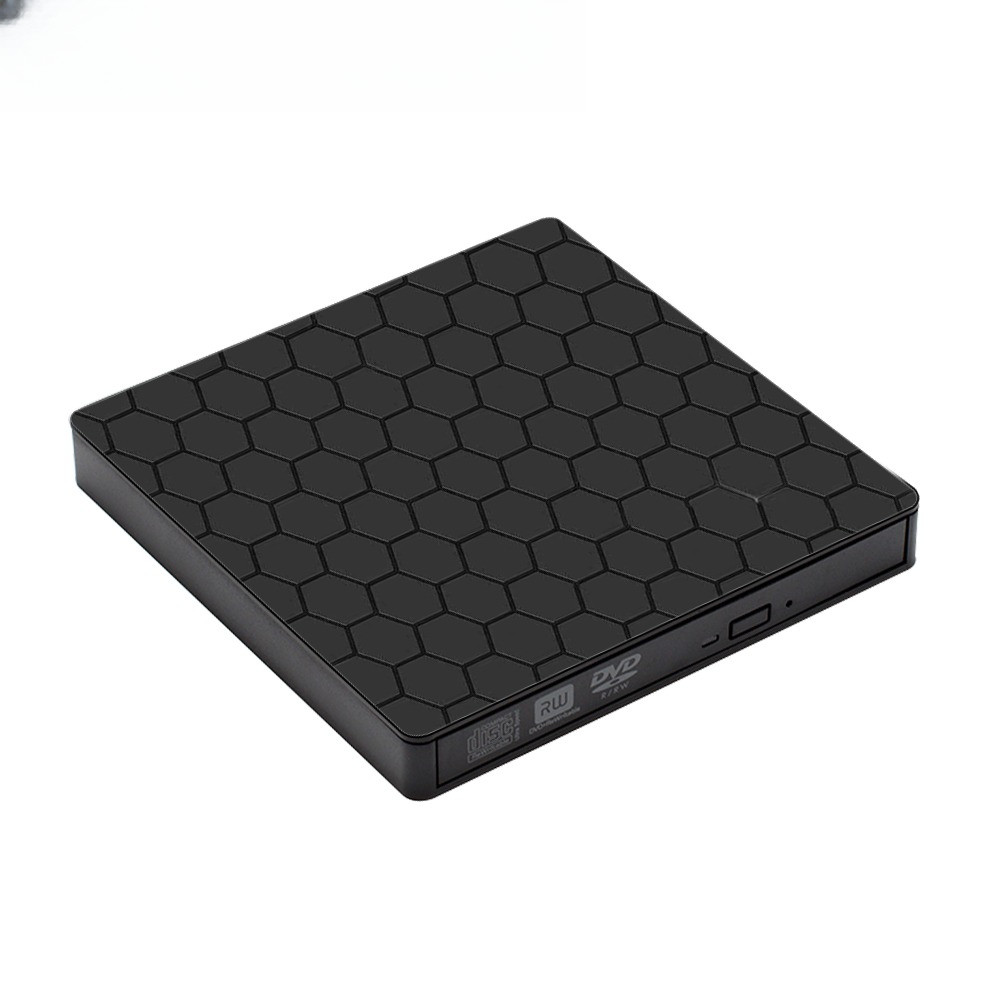 Hexagonal DesignTISHRIC External Optical Drive USB PlugandPlay Silent CDDVD Burner, Compatible with Computers