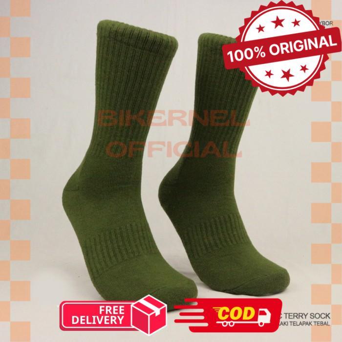 Skuybor Basic Terry Socks - Kaos Kaki - Army -biker