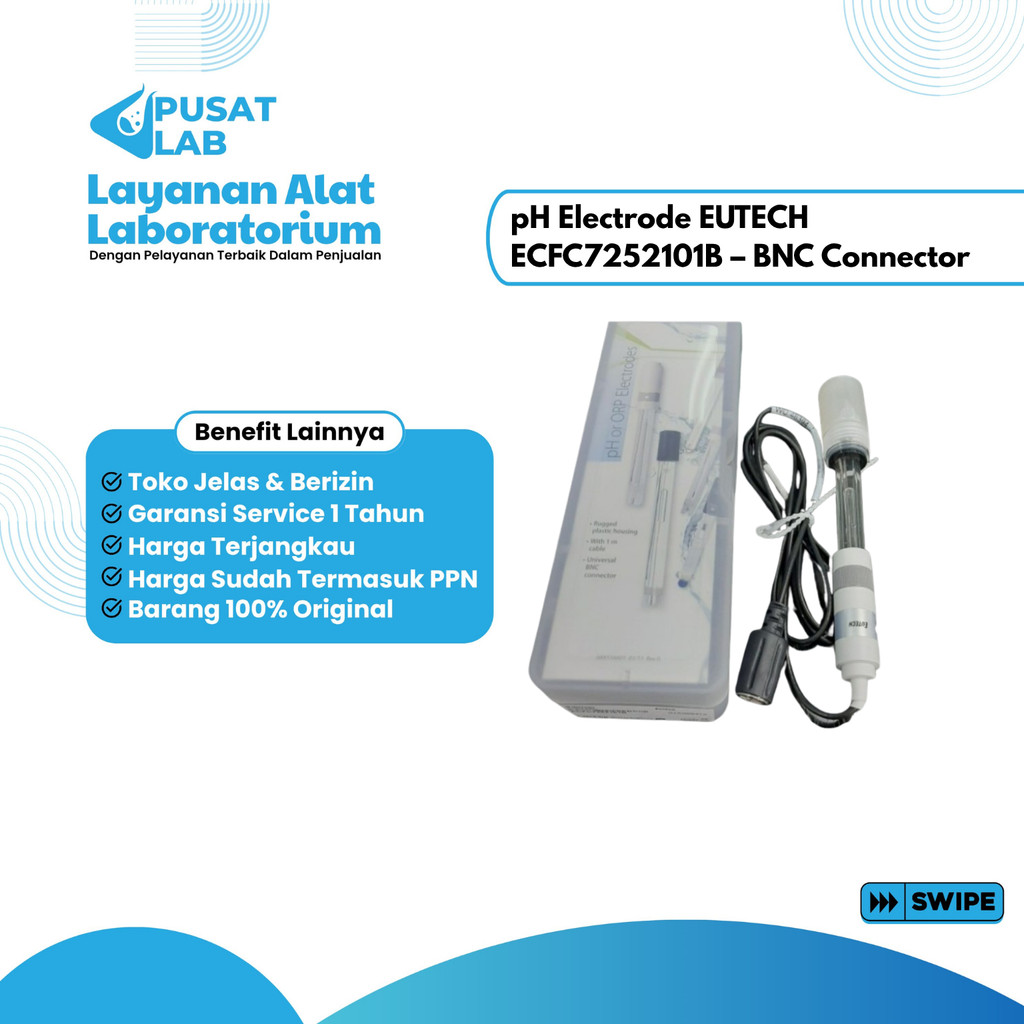 pH Electrode EUTECH ECFC7252101B – BNC Connector, 0-80 °C