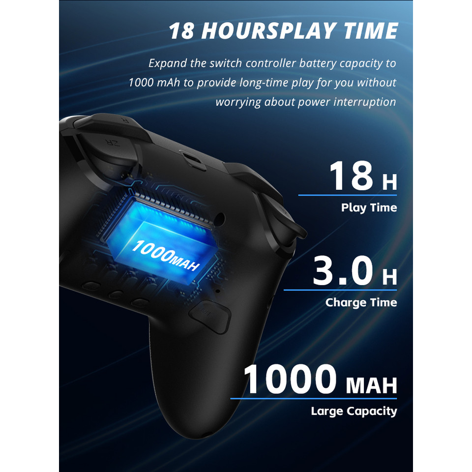 DATA FROG Wireless Controller For Switch OLED/Lite Console Pro Gamepad with 1000Mah Battery Programmable Turbo Function