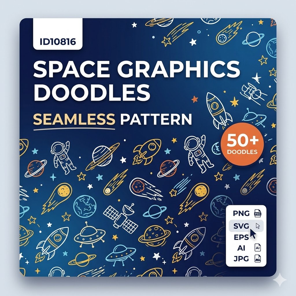 ID10816 - Space Graphics Doodles Seamless Pattern 109921