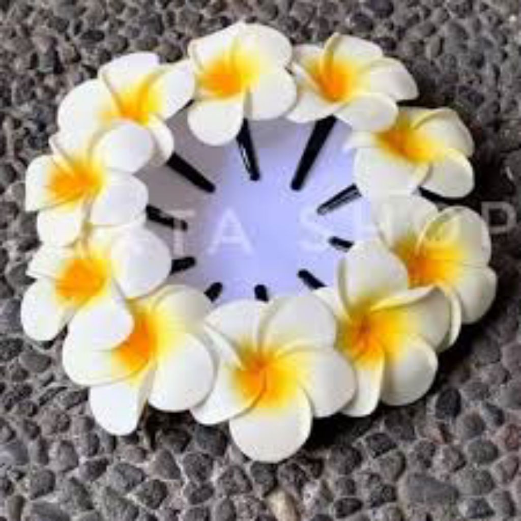 Jepit Jepun Bali size M 7cm Putih