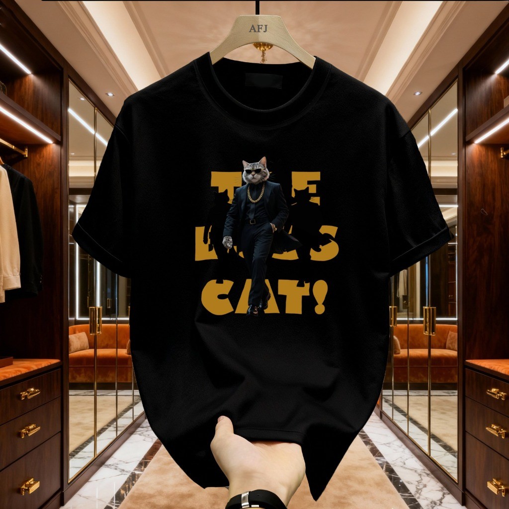 Wild Kucing Boss Graphic Tee Cotton Combed